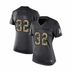 Womens Los Angeles Rams 32 Eric Weddle Limited Black 2016 Salute to Service Football Jersey