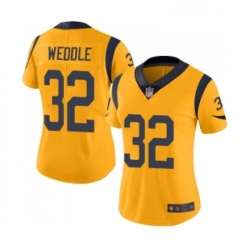 Womens Los Angeles Rams 32 Eric Weddle Limited Gold Rush Vapor Untouchable Football Jersey