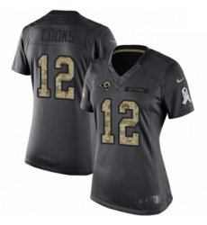 Womens Nike Los Angeles Rams 12 Brandin Cooks Limited Black 2016 Salute to Service NFL Jersey