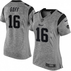 Womens Nike Los Angeles Rams 16 Jared Goff Limited Gray Gridiron NFL Jersey