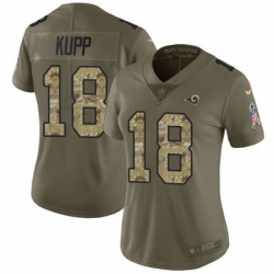 Womens Nike Los Angeles Rams 18 Cooper Kupp Limited OliveCamo 2017 Salute to Service NFL Jersey