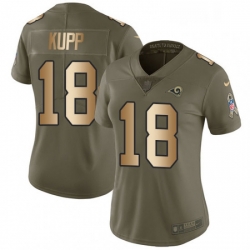 Womens Nike Los Angeles Rams 18 Cooper Kupp Limited OliveGold 2017 Salute to Service NFL Jersey