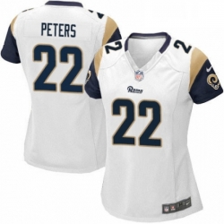 Womens Nike Los Angeles Rams 22 Marcus Peters Game White NFL Jersey