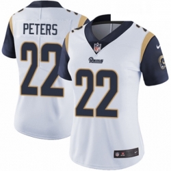 Womens Nike Los Angeles Rams 22 Marcus Peters White Vapor Untouchable Limited Player NFL Jersey