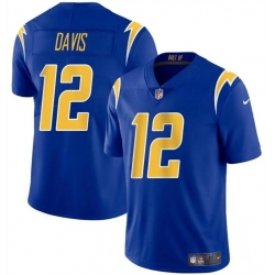 Men Los Angeles Chargers 12 Derius Davis Royal 2024 Vapor Limited Stitched Football Jersey