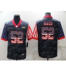 Men Los Angeles Chargers 52 Khalil Mack Camo USA Flag Limited Stitched jersey