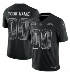 Men Los Angeles Chargers Active Player Custom Black F U S E  2026 Salute to Service Limited Stitched Football Jersey