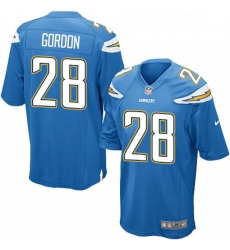 Men Nike Los Angeles Chargers 28 Melvin Gordon Game Electric Blue Alternate NFL Jersey