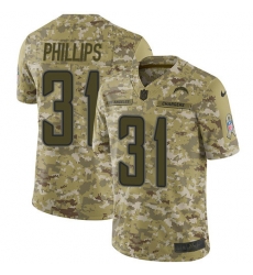 Youth Nike Chargers 31 Adrian Phillips Camo Stitched NFL Limited 2018 Salute to Service Jersey