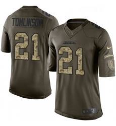 Youth Nike Los Angeles Chargers 21 LaDainian Tomlinson Elite Green Salute to Service NFL Jersey