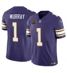 Men Minnesota Vikings 1 Kyler Murray Purple 2026 F U S E 4 Star C Patch Throwback Vapor Untouchable Limited Stitched Jersey Men Minnesota Vikings 1 Kyler Murray Purple 2026 F U S E 4 Star C Patch Throwback Vapor Untouchable Limited Stitched Jersey