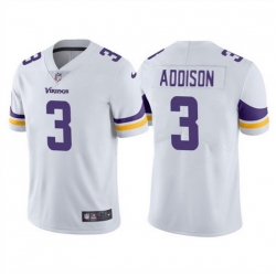 Men Minnesota Vikings 3 Jordan Addison White Vapor Untouchable Stitched Jersey