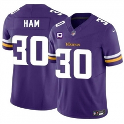 Men Minnesota Vikings 30 C J  Ham Purple 2024 F U S E  With 4 Star C Patch Vapor Untouchable Limited Stitched Jersey