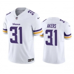 Men Minnesota Vikings 31 Cam Akers White 2023 F U S E  Vapor Untouchable Limited Stitched Jersey