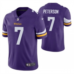 Men Minnesota Vikings 7 Patrick Peterson Purple Vapor Untouchable Stitched Jersey