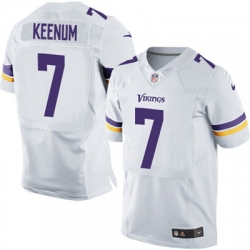 Men Nike Vikings #7 Case Keenum White Stitched NFL Elite Jersey