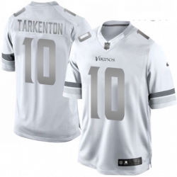 Mens Nike Minnesota Vikings 10 Fran Tarkenton Limited White Platinum NFL Jersey