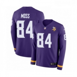 Mens Nike Minnesota Vikings 84 Randy Moss Limited Purple Therma Long Sleeve NFL Jersey