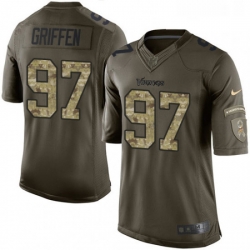 Mens Nike Minnesota Vikings 97 Everson Griffen Elite Green Salute to Service NFL Jersey