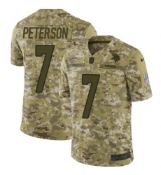 Nike Minnesota Vikings 7 Patrick Peterson Camo Men Stitched NFL Limited 2018 Salute To Service Jersey