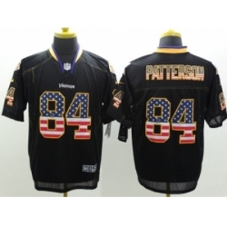 Nike Minnesota Vikings 84 Cordarrelle Patterson Black Elite USA Flag Fashion NFL Jersey