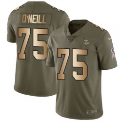 Nike Vikings #75 Brian O Neill Olive Gold Mens Stitched NFL Limited 2017 Salute To Service Jersey