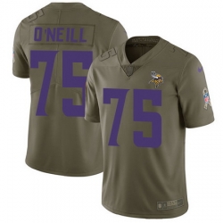 Nike Vikings #75 Brian O Neill Olive Mens Stitched NFL Limited 2017 Salute To Service Jersey