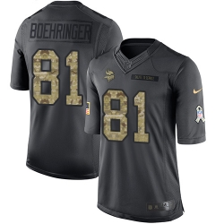 Nike Vikings #81 Moritz Boehringer Black Mens Stitched NFL Limited 2016 Salute To Service Jersey