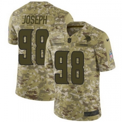 Nike Vikings #98 Linval Joseph Camo Mens Stitched NFL Limited 2018 Salute To Service Jersey