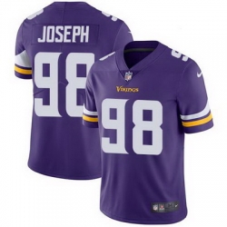 Nike Vikings #98 Linval Joseph Purple Team Color Mens Stitched NFL Vapor Untouchable Limited Jersey