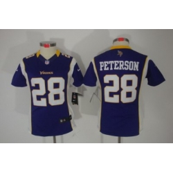 Nike Women Minnesota Vikings #28 Peterson Purple(Women Limited Jerseys)