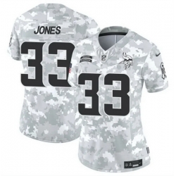 Women Minnesota Vikings 33 Aaron Jones 2024 F U S E Arctic Camo Salute To Service Limited Stitched Jersey