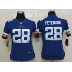 Women New Nike Minnesota Vikings #28 Peterson Purple Jerseys