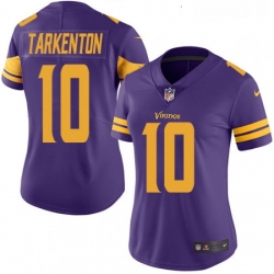 Womens Nike Minnesota Vikings 10 Fran Tarkenton Elite Purple Rush Vapor Untouchable NFL Jersey