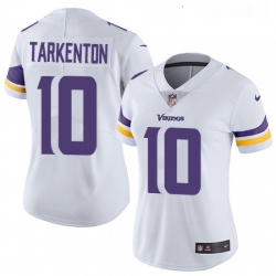 Womens Nike Minnesota Vikings 10 Fran Tarkenton Elite White NFL Jersey