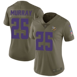 Womens Nike Vikings #25 Latavius Murray Olive  Stitched NFL Limited 2017 Salute to Service Jersey