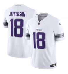 Youth Minnesota Vikings 18 Justin Jefferson White F U S E  Winter Warrior Limited Stitched Jersey