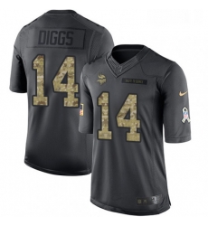 Youth Nike Minnesota Vikings 14 Stefon Diggs Limited Black 2016 Salute to Service NFL Jersey