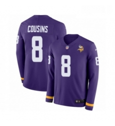 Youth Nike Minnesota Vikings 8 Kirk Cousins Limited Purple Therma Long Sleeve NFL Jersey