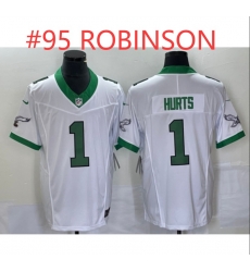 Men Eagles #95 ROBINSON White Stitched Jersey