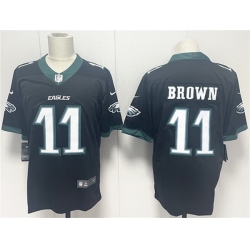 Men Philadelphia Eagles 11 A J  Brown Black 2024 New Vapor Untouchable Limited Stitched Football Jersey