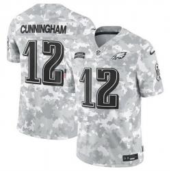 Men Philadelphia Eagles 12 Randall Cunningham 2024 F U S E Arctic Camo Salute To Service Limited Stitched Football Jersey