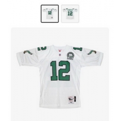 Men Philadelphia Eagles 12 Randall Cunningham White throwback Jersey