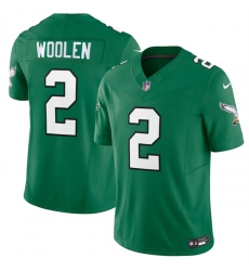 Men Philadelphia Eagles 2 Tariq Woolen Kelly Green 2026 F U S E  Vapor Untouchable Limited Throwback Stitched Football Jersey