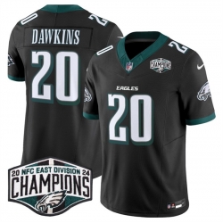 Men Philadelphia Eagles 20 Brian Dawkins Black 2024 New NFC East Champions F U S E  Vapor Untouchable Limited Stitched Football Jersey