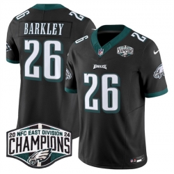 Men Philadelphia Eagles 26 Saquon Barkley Black 2024 NFC East Champions F U S E  Vapor Untouchable Limited Stitched Football Jersey