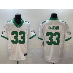 Men Philadelphia Eagles 33 Cooper DeJean White F U S E Vapor Untouchable Limited Stitched Football Jersey