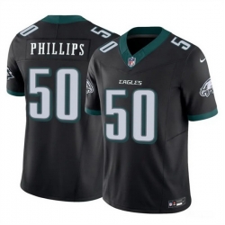 Men Philadelphia Eagles 50 Jaelan Phillips Black 2025 F U S E  Vapor Untouchable Limited Throwback Stitched Football Jersey