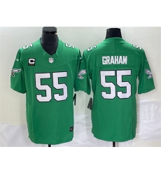 Men Philadelphia Eagles 55 Brandon Graham Green 2023 F U S E  With C Patch Vapor Untouchable Stitched Football Jersey