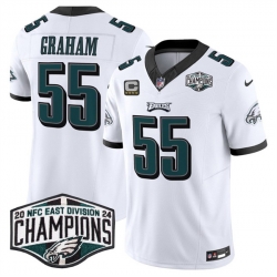 Men Philadelphia Eagles 55 Brandon Graham White 2024 NFC East Champions F U S E  Vapor Untouchable Limited Stitched Football Jersey